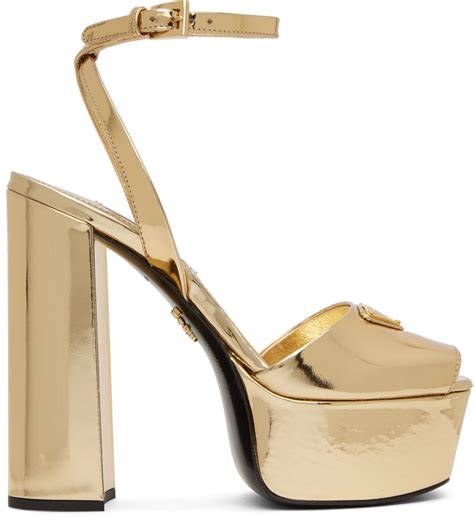 gold prada heel|prada high heels platform.